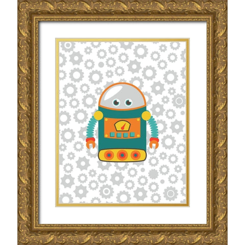 Robot II Gold Ornate Wood Framed Art Print with Double Matting by Robinson, Tamara