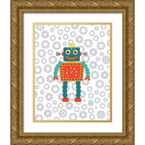 Robot VI Gold Ornate Wood Framed Art Print with Double Matting by Robinson, Tamara