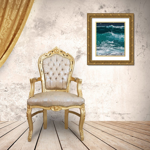 Ocean Waves I Gold Ornate Wood Framed Art Print with Double Matting by Robinson, Tamara