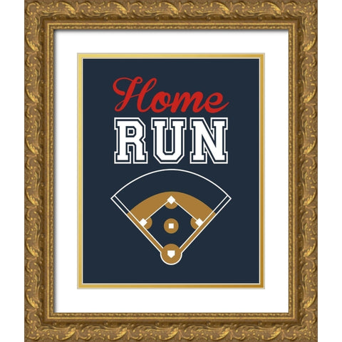 Home Run Gold Ornate Wood Framed Art Print with Double Matting by Robinson, Tamara
