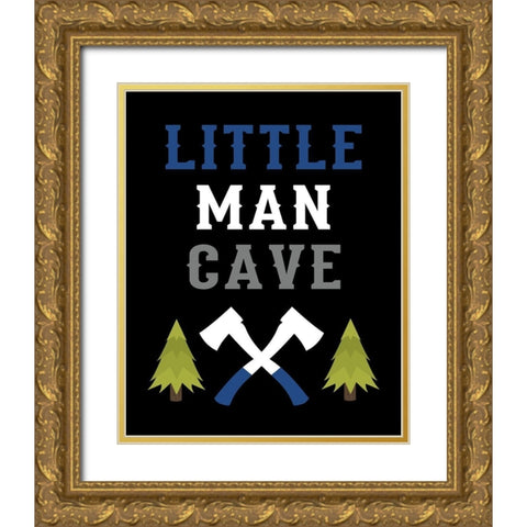 Little Man Cave Gold Ornate Wood Framed Art Print with Double Matting by Robinson, Tamara