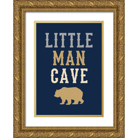 Little Man Cave Gold Ornate Wood Framed Art Print with Double Matting by Robinson, Tamara