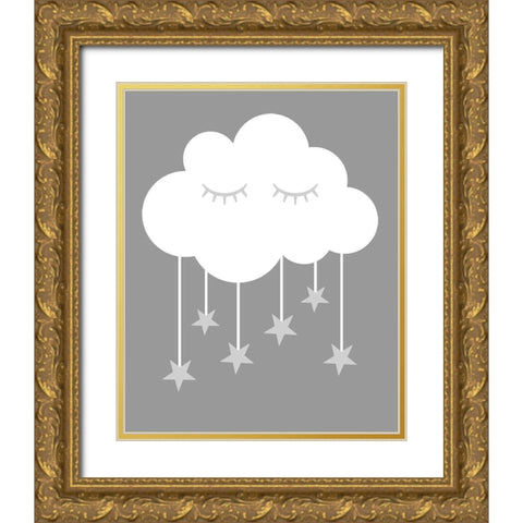 Cloud Stars Gold Ornate Wood Framed Art Print with Double Matting by Robinson, Tamara