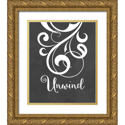 Unwind Gold Ornate Wood Framed Art Print with Double Matting by Robinson, Tamara