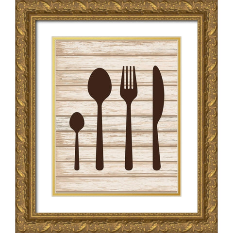 Dining Room Gold Ornate Wood Framed Art Print with Double Matting by Robinson, Tamara