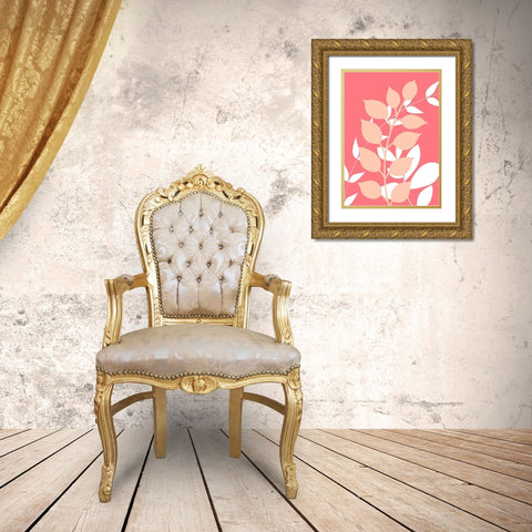 Coral Foliage I Gold Ornate Wood Framed Art Print with Double Matting by Robinson, Tamara