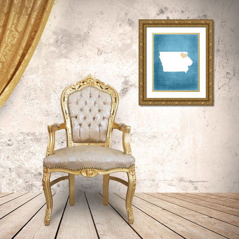 Iowa Gold Ornate Wood Framed Art Print with Double Matting by Robinson, Tamara