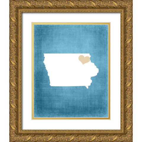 Iowa Gold Ornate Wood Framed Art Print with Double Matting by Robinson, Tamara