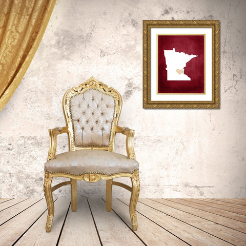 Minnesota Gold Ornate Wood Framed Art Print with Double Matting by Robinson, Tamara