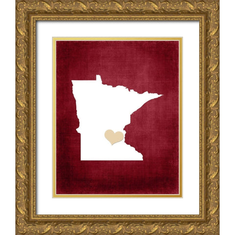 Minnesota Gold Ornate Wood Framed Art Print with Double Matting by Robinson, Tamara