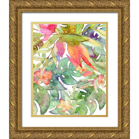 Tropical Watercolor II Gold Ornate Wood Framed Art Print with Double Matting by Robinson, Tamara