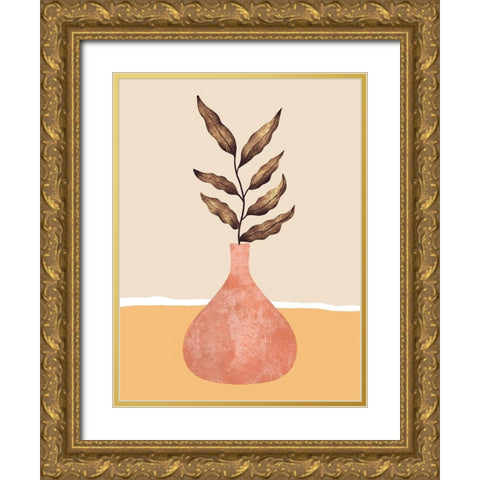 Bronze Botanical Gold Ornate Wood Framed Art Print with Double Matting by Dundon, Denise