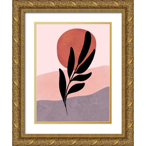 Plant Stem Gold Ornate Wood Framed Art Print with Double Matting by Dundon, Denise