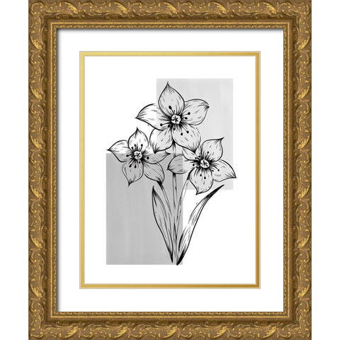 Botanical Rectangle Gold Ornate Wood Framed Art Print with Double Matting by Dundon, Denise