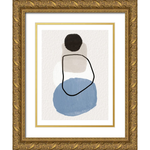 Stones Gold Ornate Wood Framed Art Print with Double Matting by Dundon, Denise