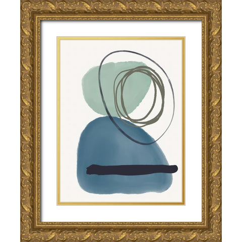 Shapes from the Sea Gold Ornate Wood Framed Art Print with Double Matting by Dundon, Denise