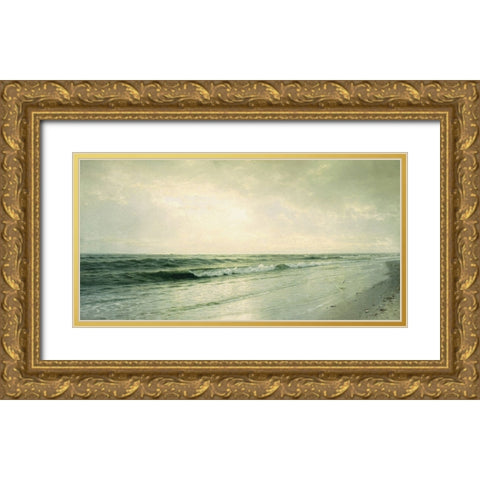 Quiet Seascape Gold Ornate Wood Framed Art Print with Double Matting by Dundon, Denise