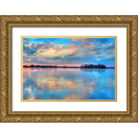 Pastel Clouds at Sunset Gold Ornate Wood Framed Art Print with Double Matting by Dundon, Denise