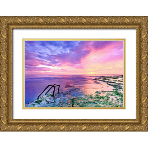 Fair Skies and Calm Sea Gold Ornate Wood Framed Art Print with Double Matting by Dundon, Denise