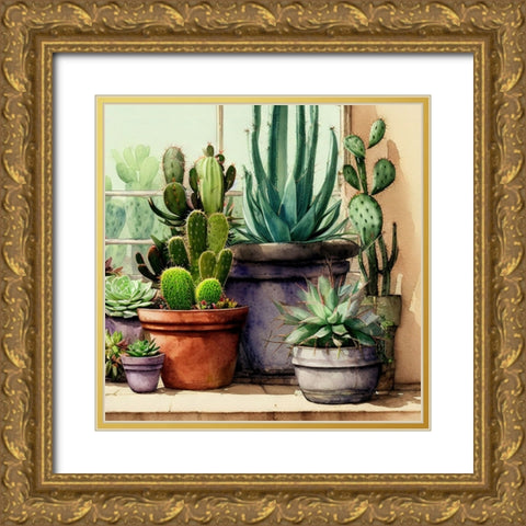 Cacti and Succulents XXIII Gold Ornate Wood Framed Art Print with Double Matting by Dundon, Denise