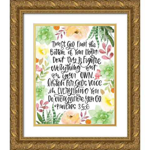 Trust in the Lord Gold Ornate Wood Framed Art Print with Double Matting by Wieners, Valerie