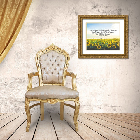 Flowers Fade Gold Ornate Wood Framed Art Print with Double Matting by Wieners, Valerie