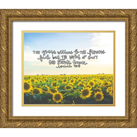 Flowers Fade Gold Ornate Wood Framed Art Print with Double Matting by Wieners, Valerie