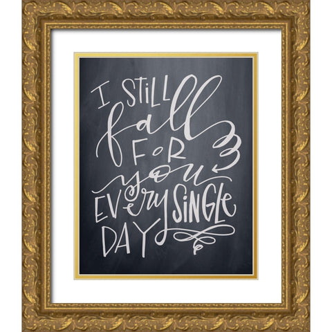 I Still Fall Gold Ornate Wood Framed Art Print with Double Matting by Wieners, Valerie