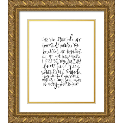 Psalm 139 Gold Ornate Wood Framed Art Print with Double Matting by Wieners, Valerie