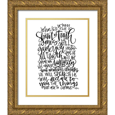 Spirit of Truth BW Gold Ornate Wood Framed Art Print with Double Matting by Wieners, Valerie