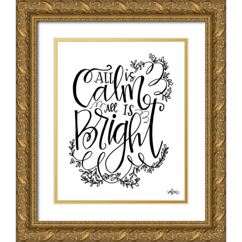 All is Calm Gold Ornate Wood Framed Art Print with Double Matting by Wieners, Valerie