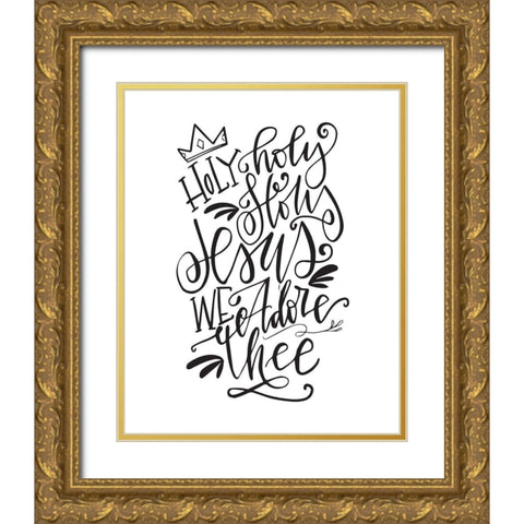 Holy Night Gold Ornate Wood Framed Art Print with Double Matting by Wieners, Valerie