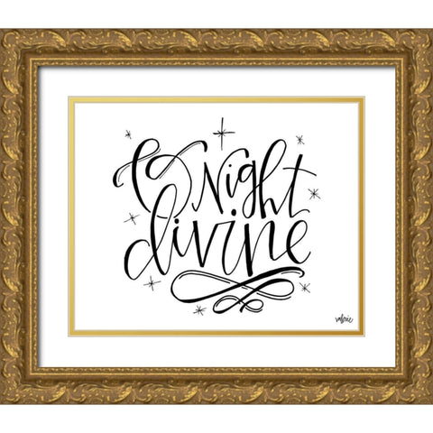 O Night Divine Gold Ornate Wood Framed Art Print with Double Matting by Wieners, Valerie