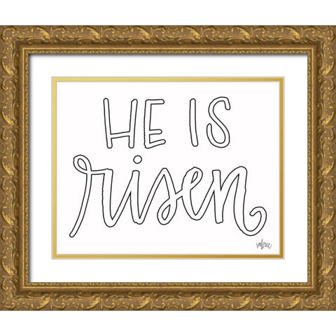 He is Risen Gold Ornate Wood Framed Art Print with Double Matting by Wieners, Valerie