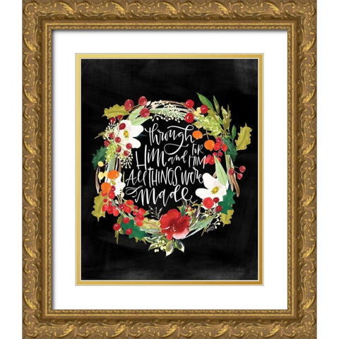 All Things Were Made Gold Ornate Wood Framed Art Print with Double Matting by Wieners, Valerie
