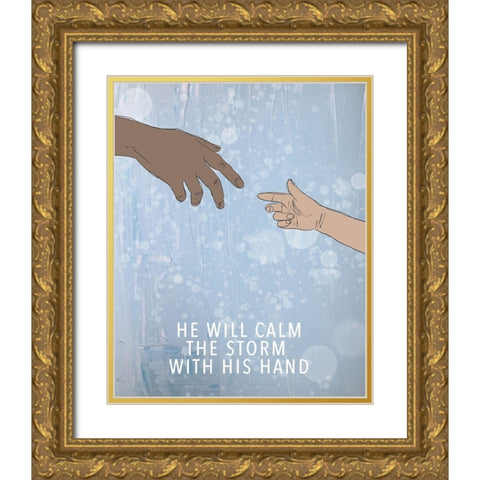 Calm the Storm Gold Ornate Wood Framed Art Print with Double Matting by Wieners, Valerie
