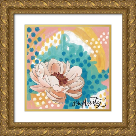 Simplicity Gold Ornate Wood Framed Art Print with Double Matting by Wieners, Valerie