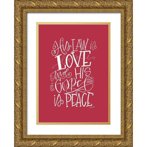 As I Love You Gold Ornate Wood Framed Art Print with Double Matting by Wieners, Valerie