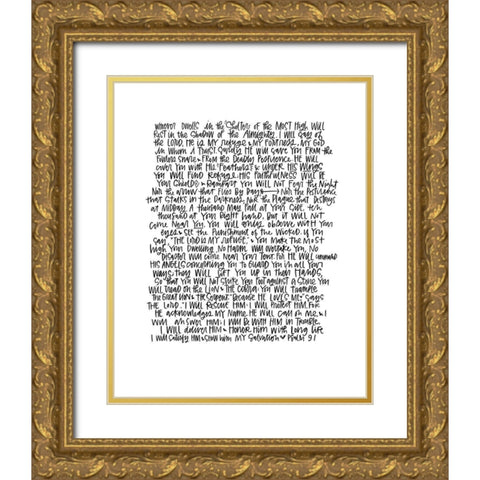 Psalm 91 Gold Ornate Wood Framed Art Print with Double Matting by Wieners, Valerie