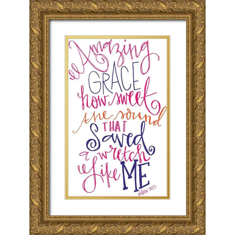 Amazing Grace Gold Ornate Wood Framed Art Print with Double Matting by Wieners, Valerie