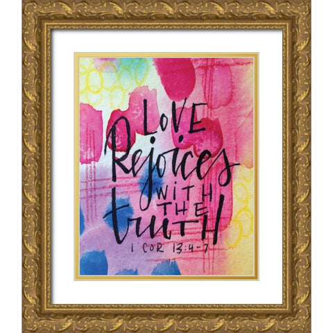 Love Rejoices Gold Ornate Wood Framed Art Print with Double Matting by Wieners, Valerie