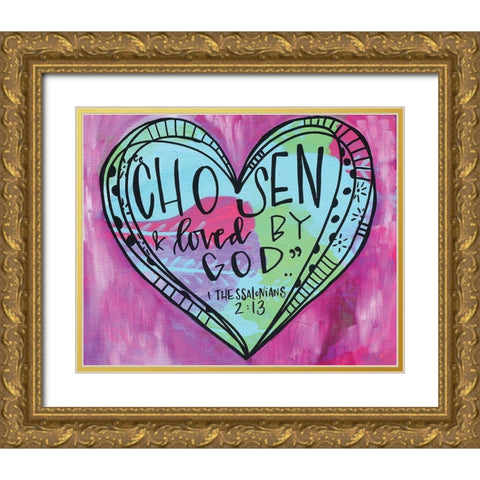 Chosen Gold Ornate Wood Framed Art Print with Double Matting by Wieners, Valerie
