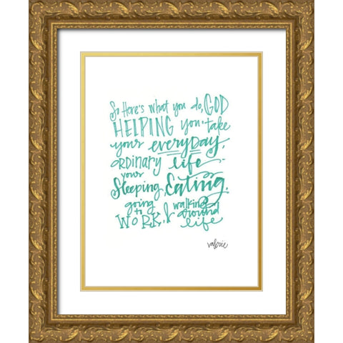 Heres What Gold Ornate Wood Framed Art Print with Double Matting by Wieners, Valerie