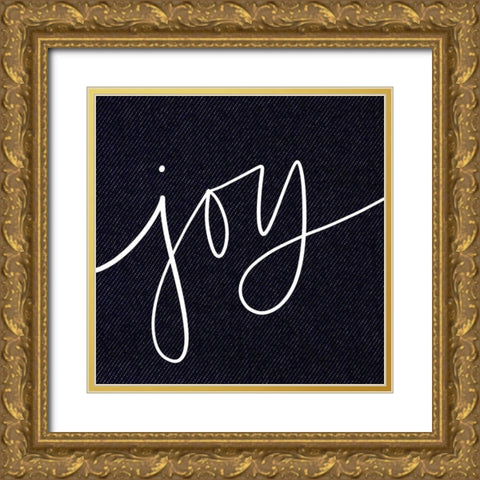 Joy Gold Ornate Wood Framed Art Print with Double Matting by Wieners, Valerie