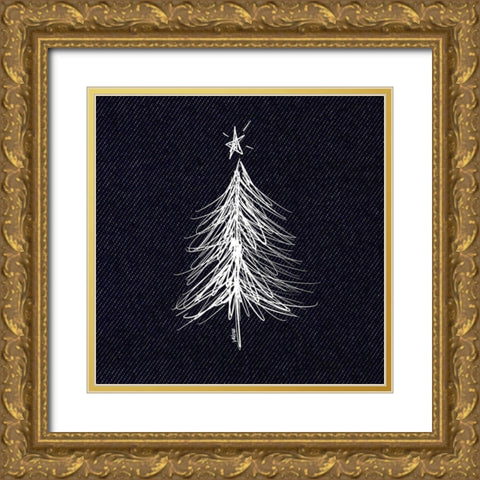 Christmas Tree I Gold Ornate Wood Framed Art Print with Double Matting by Wieners, Valerie