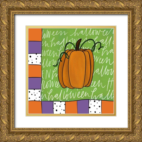 Pumpkin Gold Ornate Wood Framed Art Print with Double Matting by Wieners, Valerie