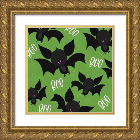 Boo Gold Ornate Wood Framed Art Print with Double Matting by Wieners, Valerie