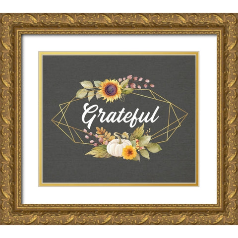 Grateful Gold Ornate Wood Framed Art Print with Double Matting by Wieners, Valerie