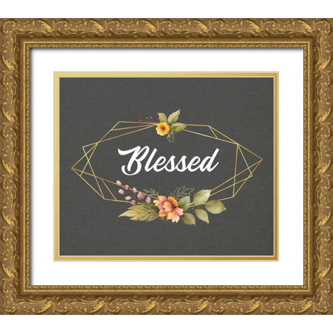 Blessed Gold Ornate Wood Framed Art Print with Double Matting by Wieners, Valerie