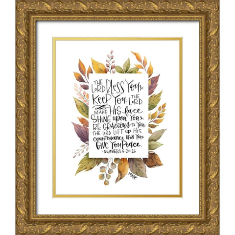 Lord Bless You Gold Ornate Wood Framed Art Print with Double Matting by Wieners, Valerie